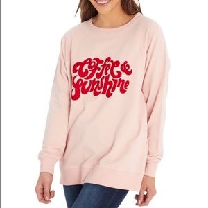 NWOT Wildfox Oversized Coffee &Sunshine Sweatshirt